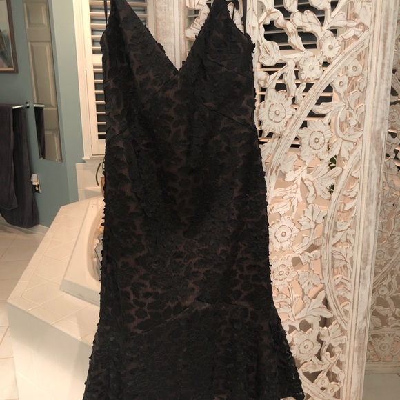 Vera Wang Women's 3D Floral Applique Slip Dress 10 - Picture 5 of 7